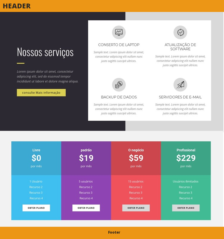 exemplo de layout com css