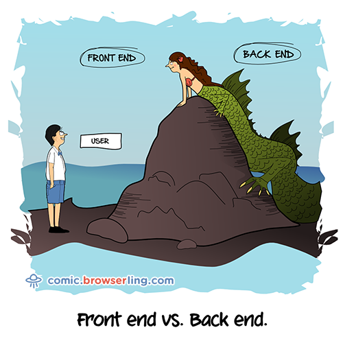 Cartoon Front-End Vs Backend