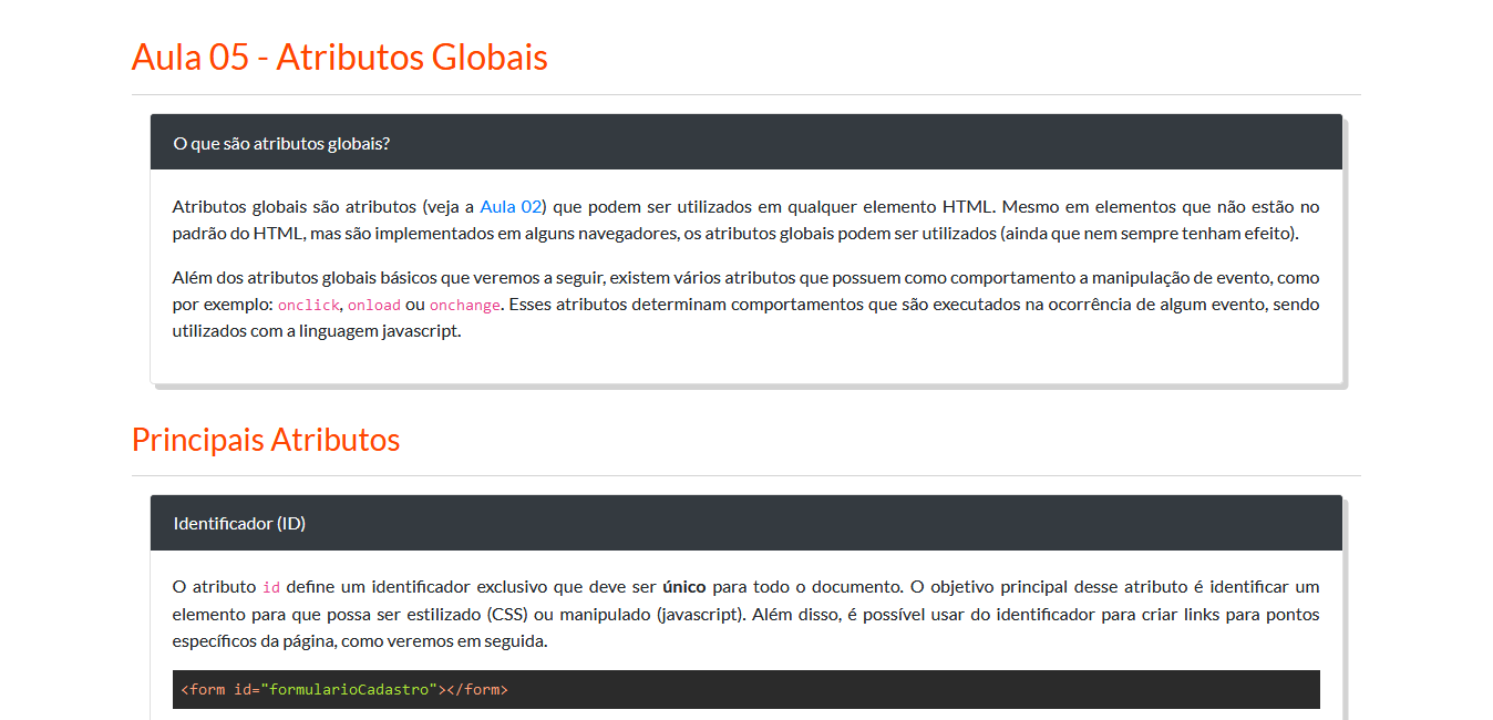 Página com HTML e estilo CSS